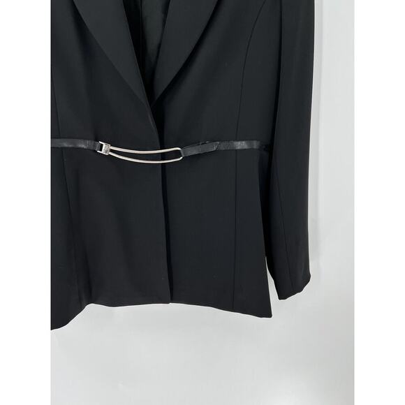 Mary McFadden Vintage Blazer Womens 12 Black Button Silver Clasp Closure Jacket - Picture 5 of 16